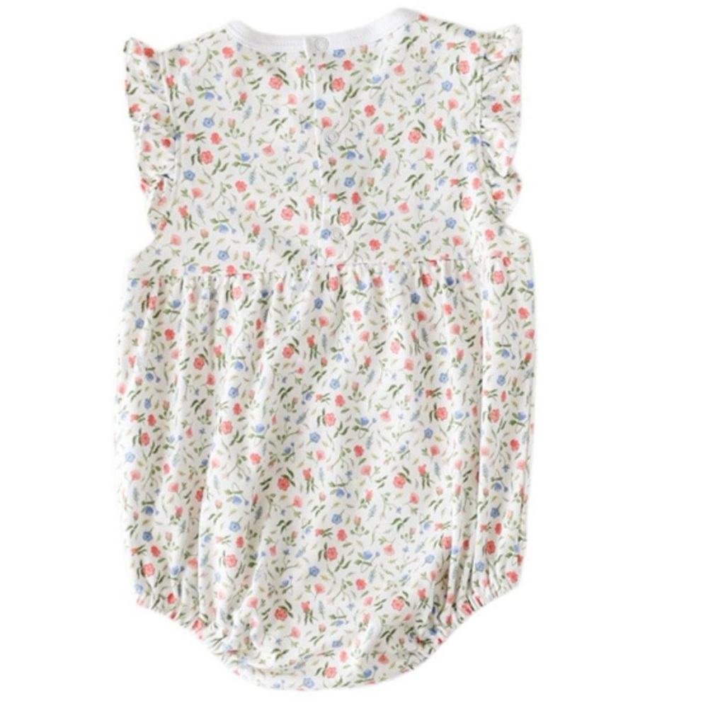 Pineapple Sunshine floral Madison Smocked Bubble, Size 12m, excellent condition - Picture 2 of 9